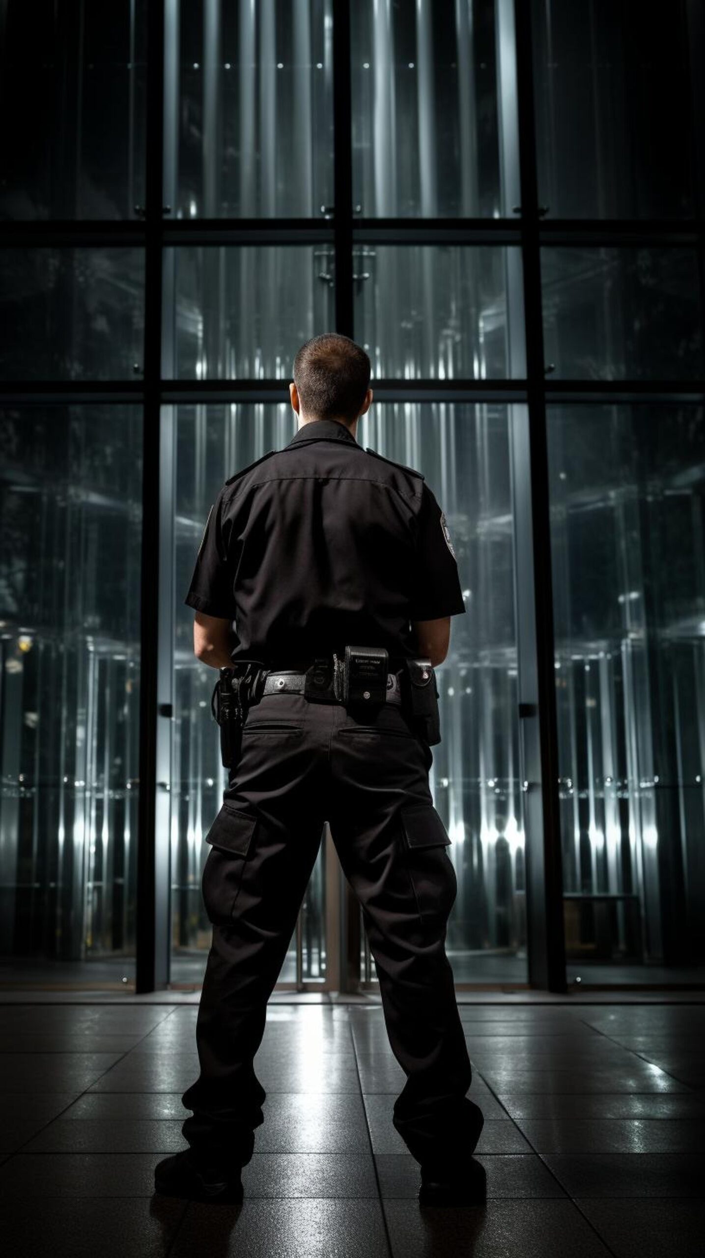 security-guard-walking-building-perimeter-with-flashlight-night